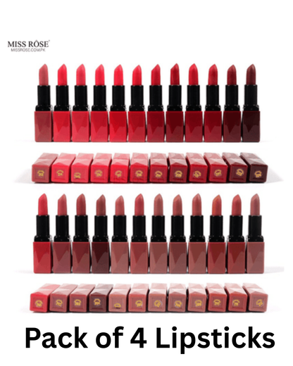 Miss Rose Creamy Matte Lipstick Bundle - Pack of 4