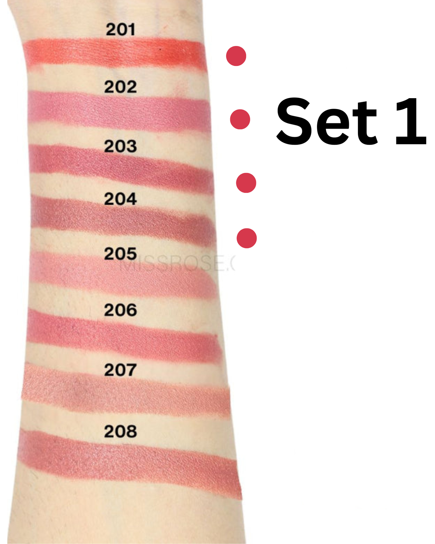 Miss Rose Creamy Matte Lipstick Bundle - Pack of 4