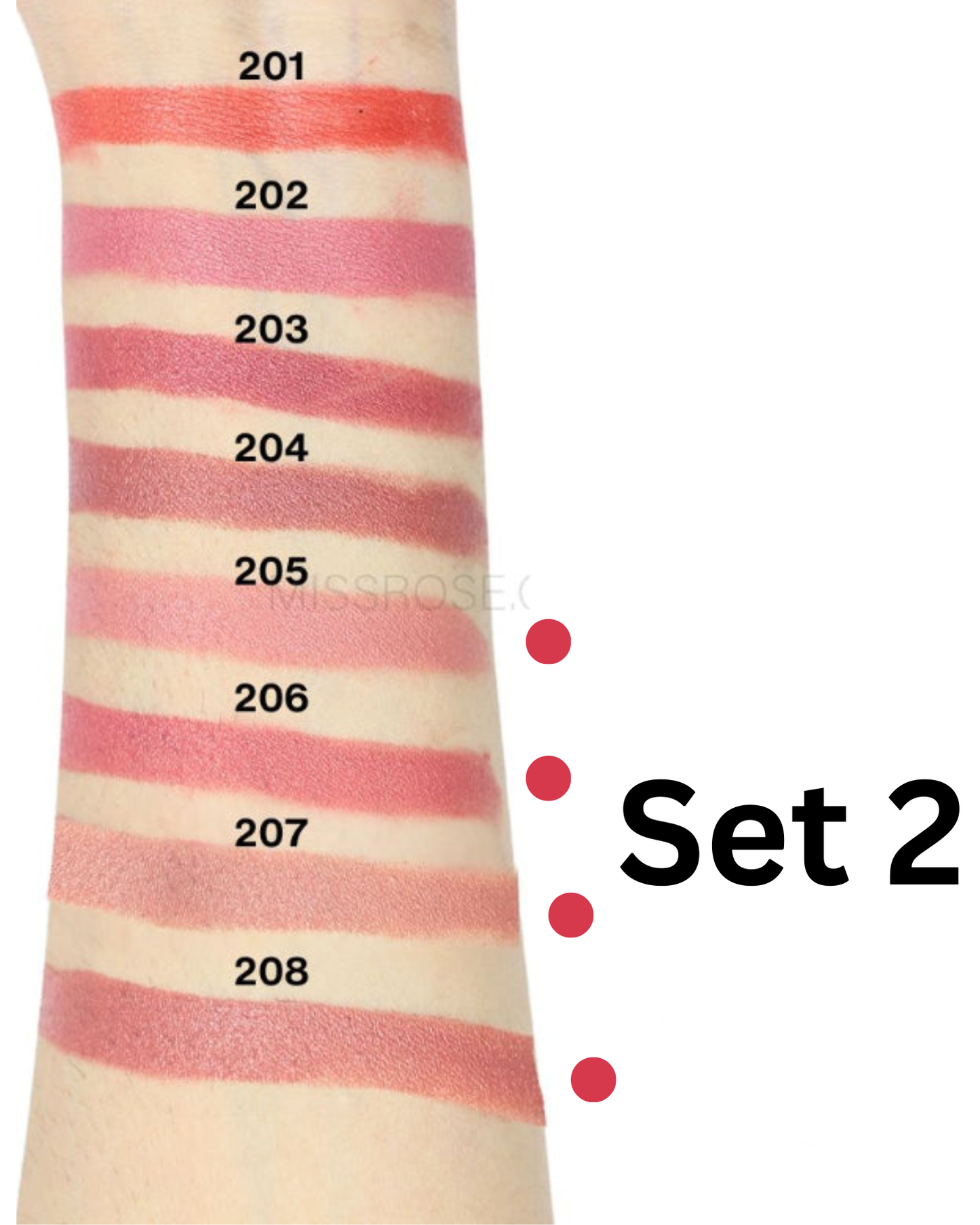 Miss Rose Creamy Matte Lipstick Bundle - Pack of 4