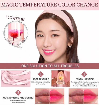 Jelly Lipstick Color Changing, Transparent Lip Balm for Girls