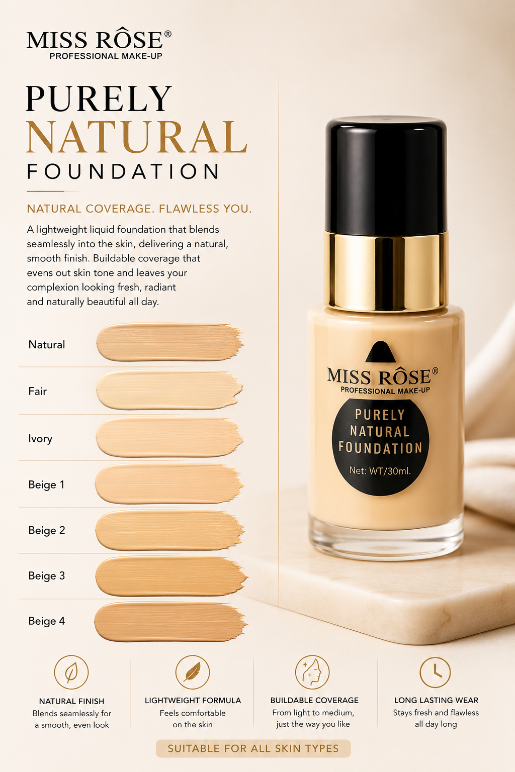 Miss Rose Purely Natural Foundation