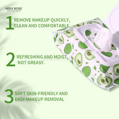 Miss Rose Avocado Beauty Concept Facial Cleaning Wipes