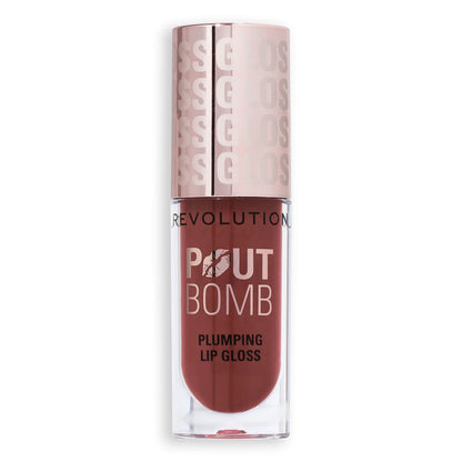 Revolution Pout Bomb Plumping Gloss Cookie Warm Nude