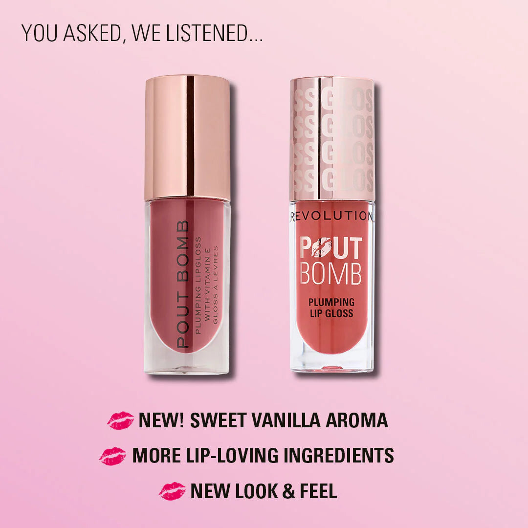 Revolution Pout Bomb Plumping Gloss Rosewood Rose Pink