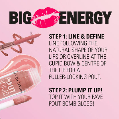 Revolution Pout Bomb Plumping Lip Liner Melba Warm Peach