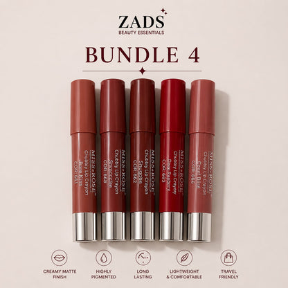 Miss Rose Matte Batom Stick Crayon - Set of 5