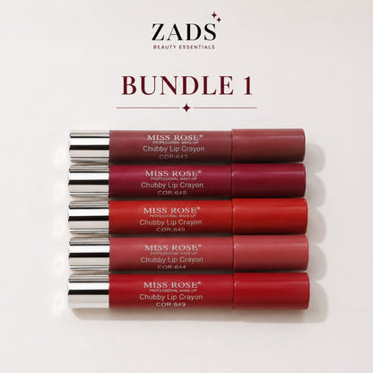 Miss Rose Matte Batom Stick Crayon - Set of 5